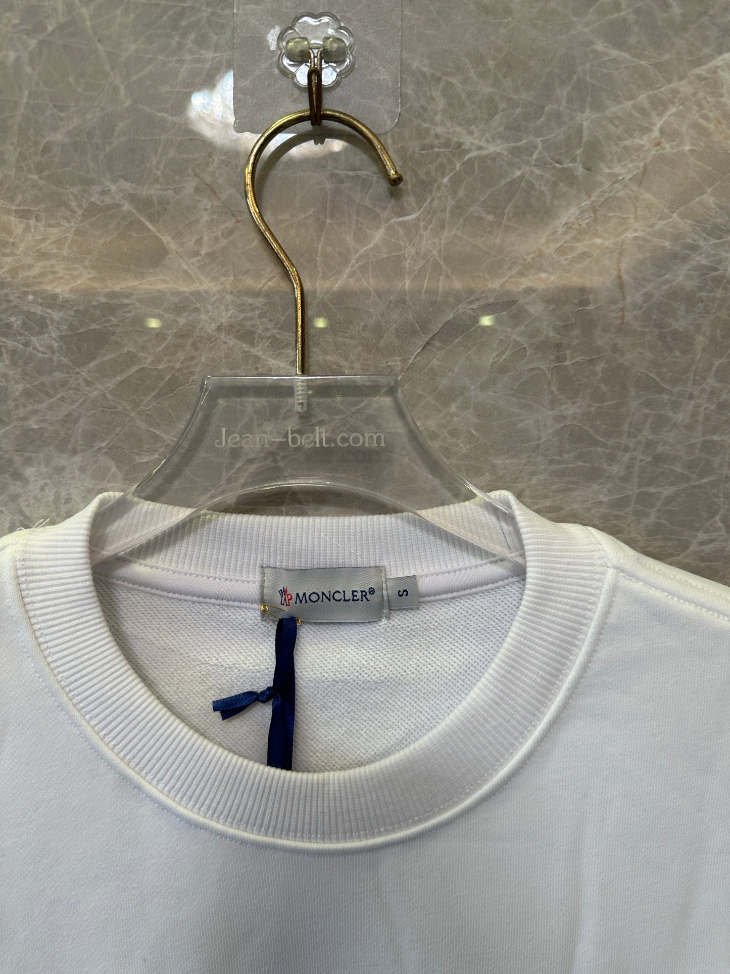 Moncler White Logo Crewneck Sweatshirt