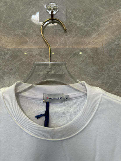 Moncler White Logo Crewneck Sweatshirt