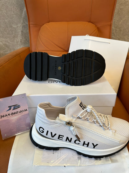 Givenchy White Mesh Running Sneakers with Side Zip Detail