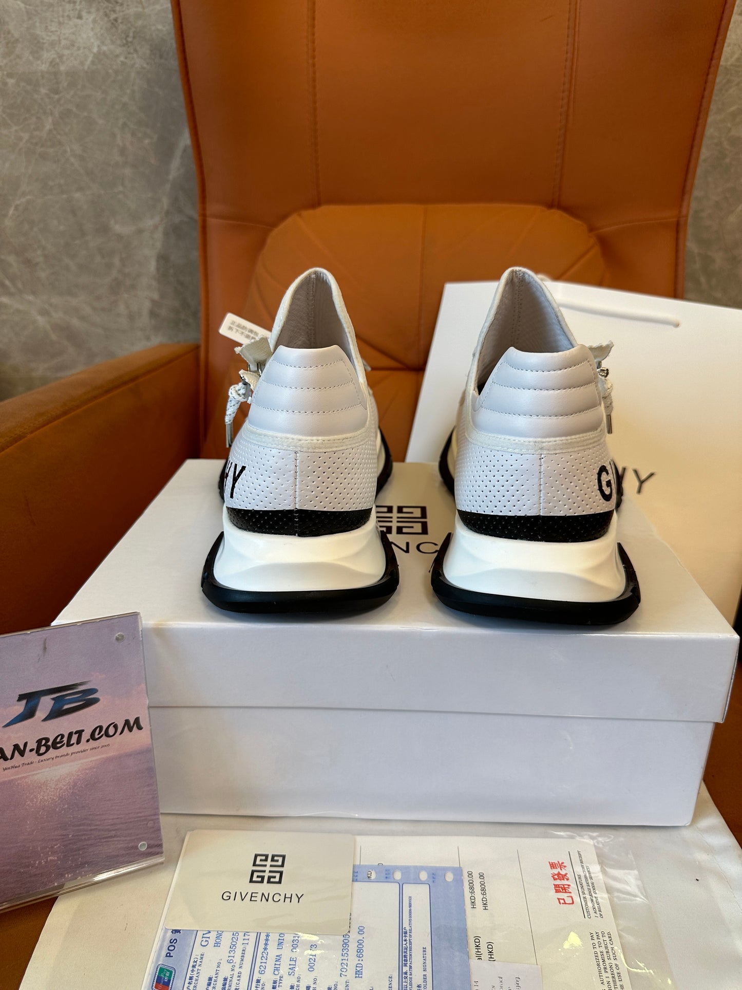 Givenchy White Mesh Running Sneakers with Side Zip Detail