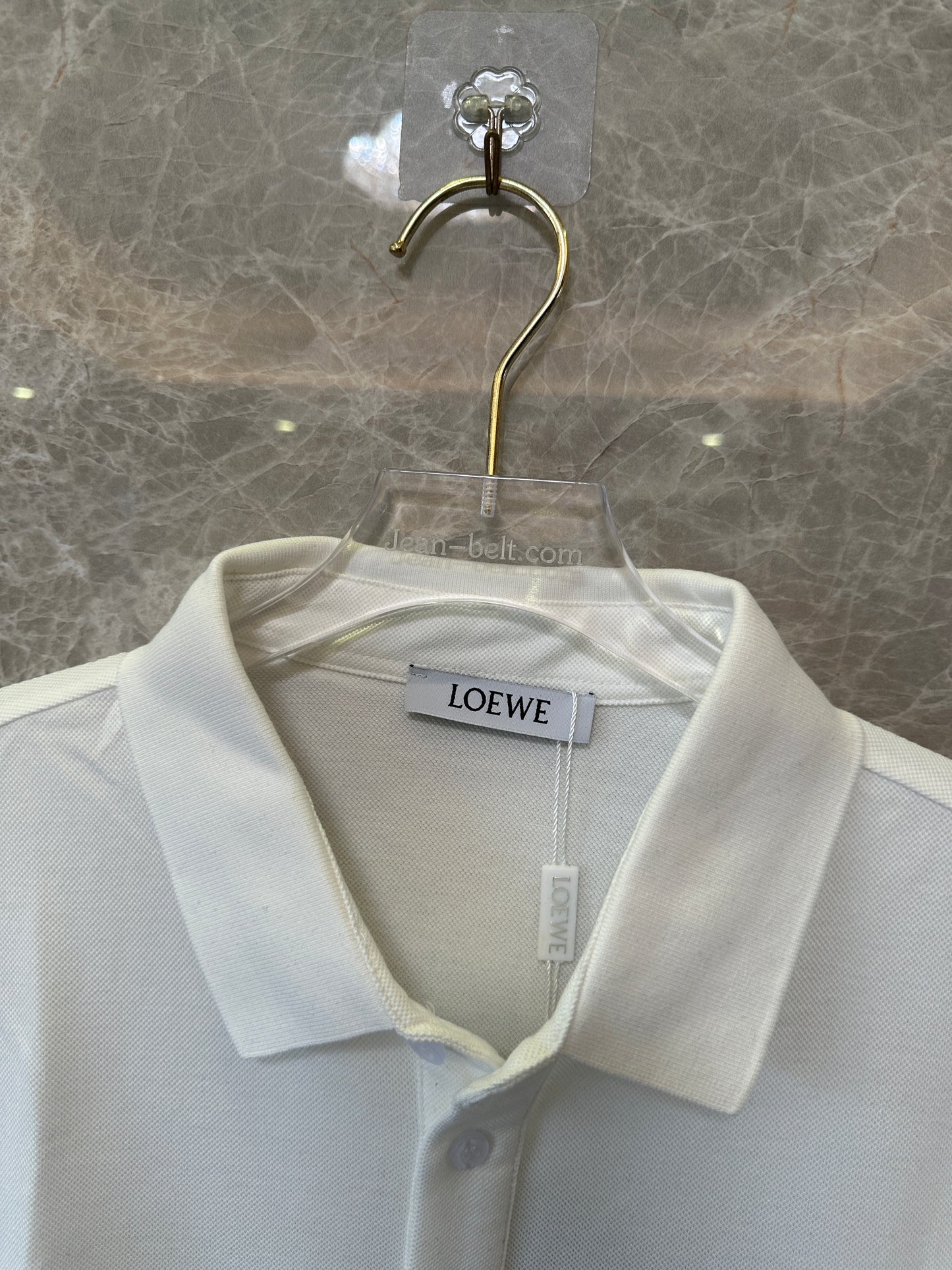 Loewe White Cotton Polo Shirt with Embroidered Logo