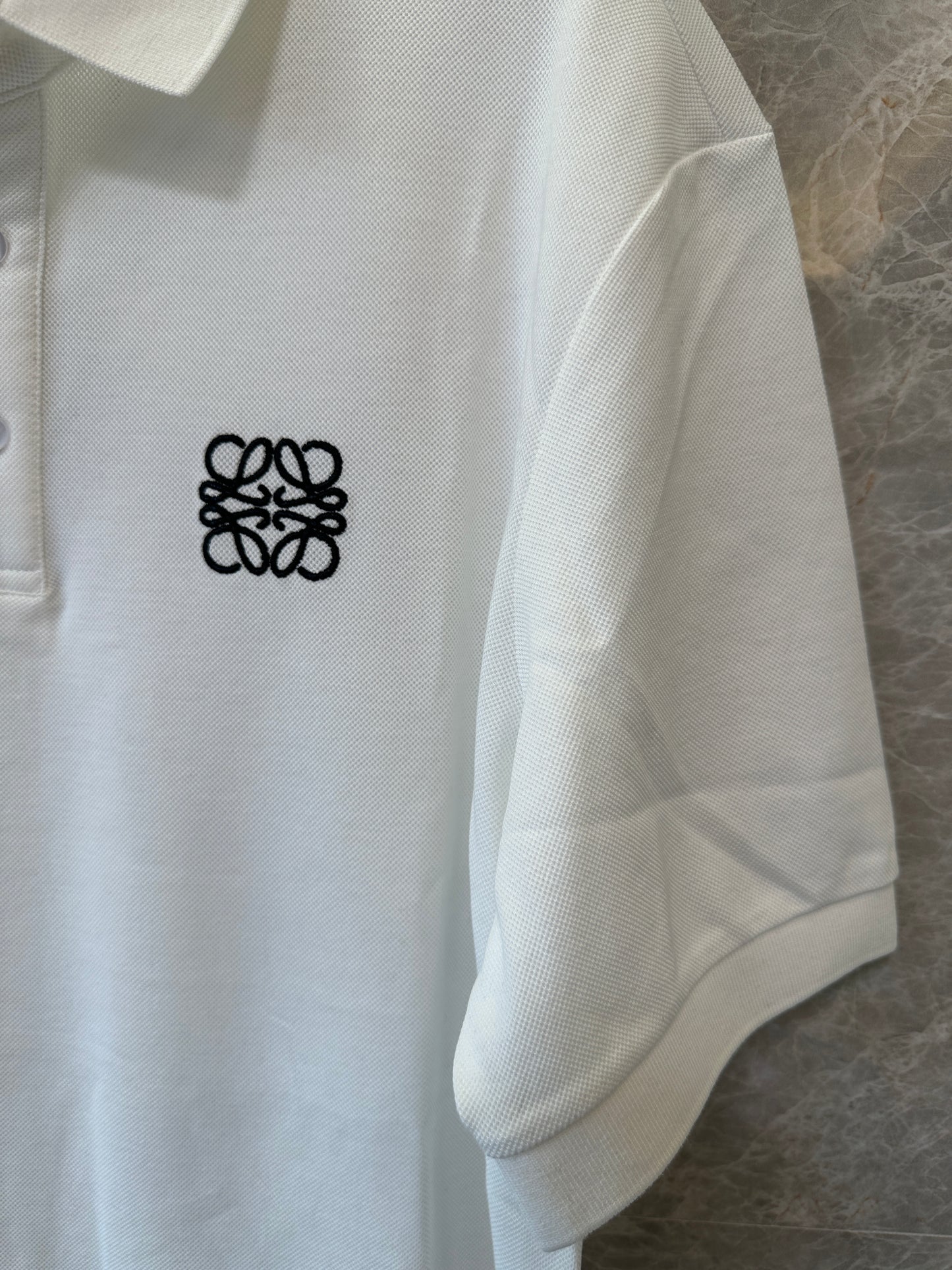 Loewe White Cotton Polo Shirt with Embroidered Logo