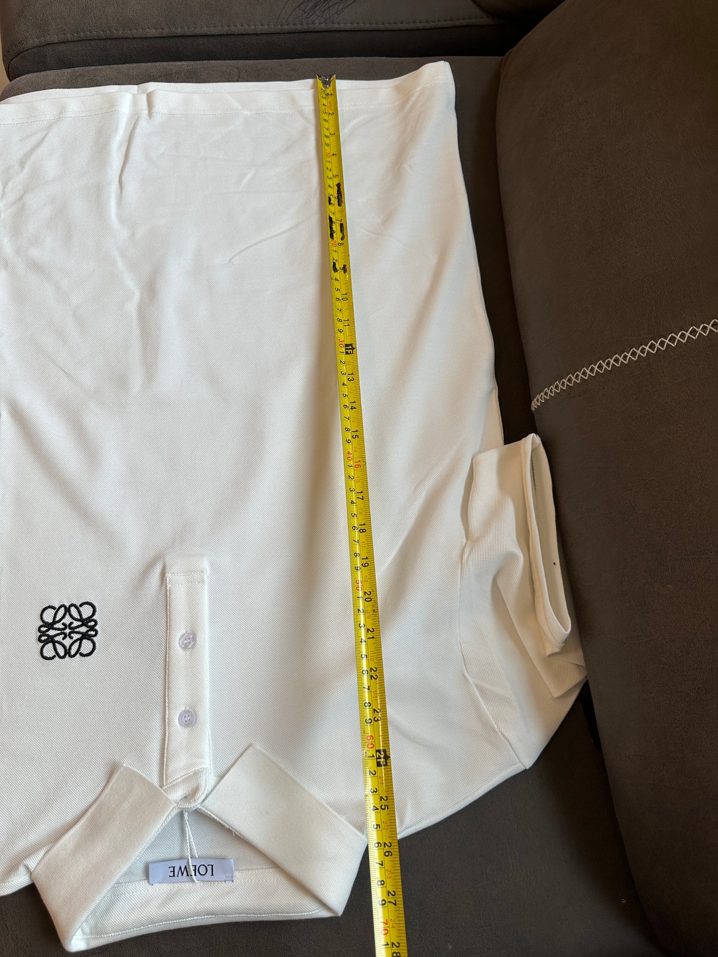 Loewe White Cotton Polo Shirt with Embroidered Logo