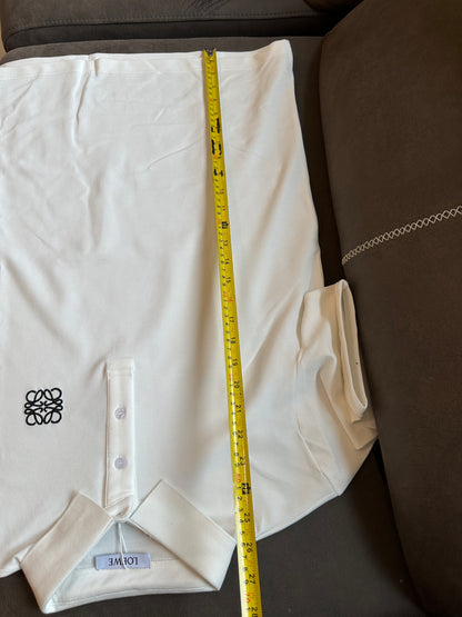 Loewe White Cotton Polo Shirt with Embroidered Logo