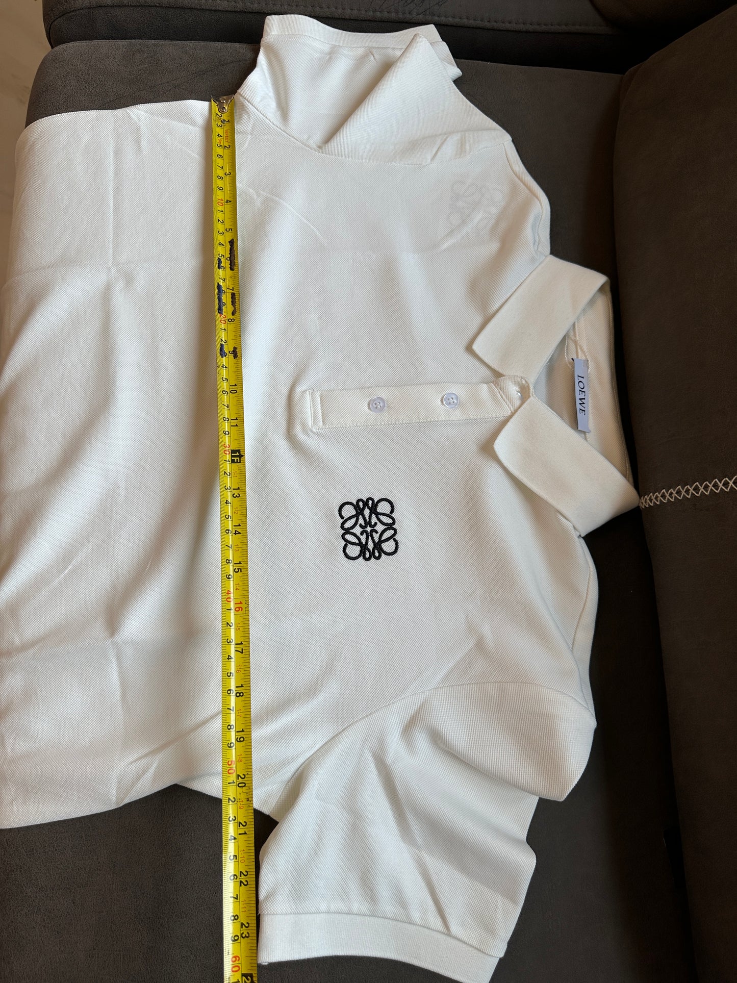 Loewe White Cotton Polo Shirt with Embroidered Logo