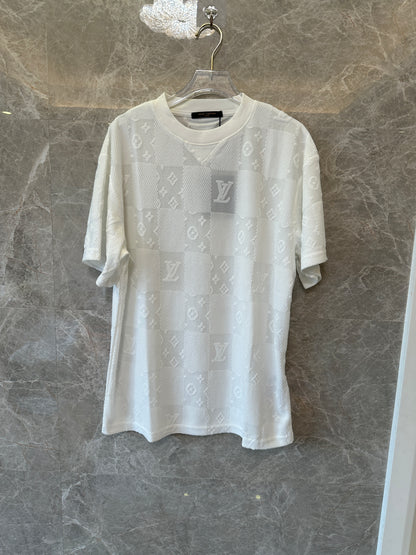 Louis Vuitton White Monogram Jacquard Cotton T-shirt
