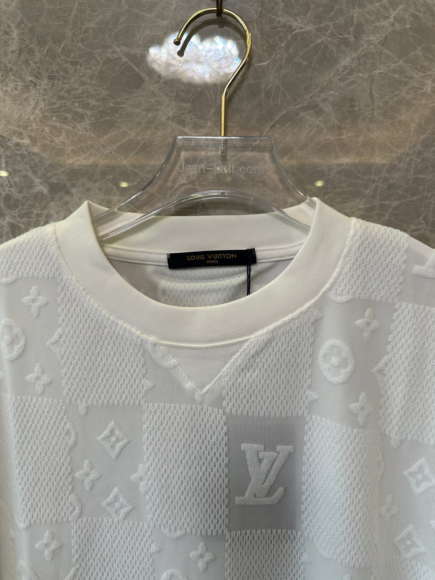 Louis Vuitton White Monogram Jacquard Cotton T-shirt