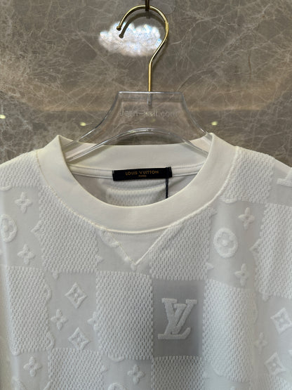 Louis Vuitton White Monogram Jacquard Cotton T-shirt