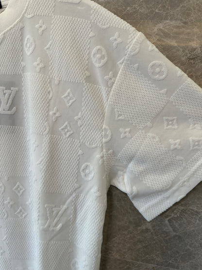 Louis Vuitton White Monogram Jacquard Cotton T-shirt