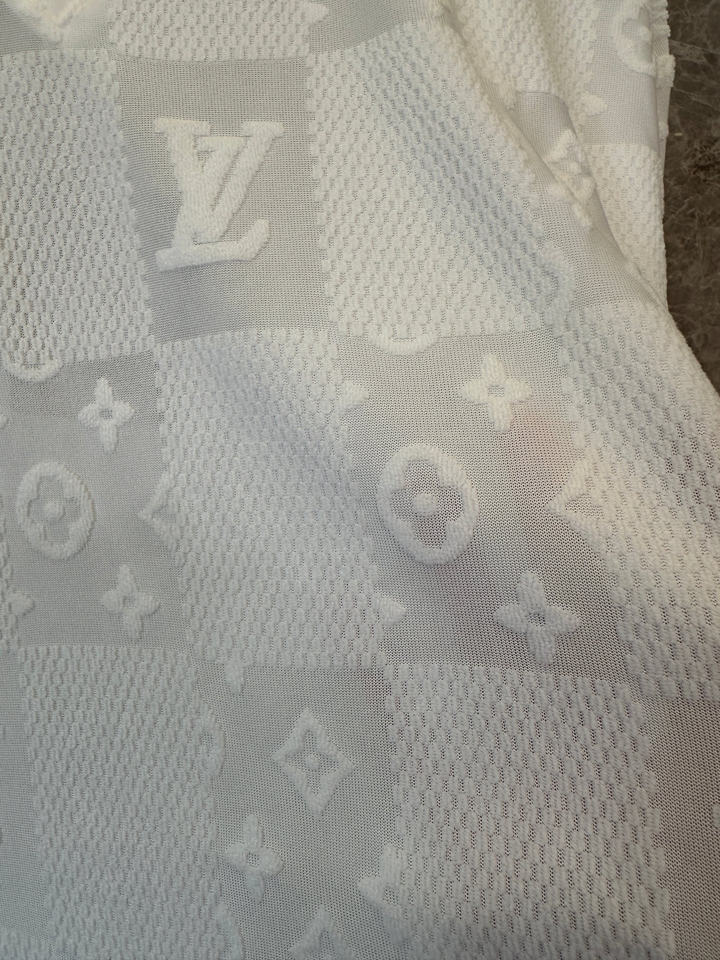 Louis Vuitton White Monogram Jacquard Cotton T-shirt