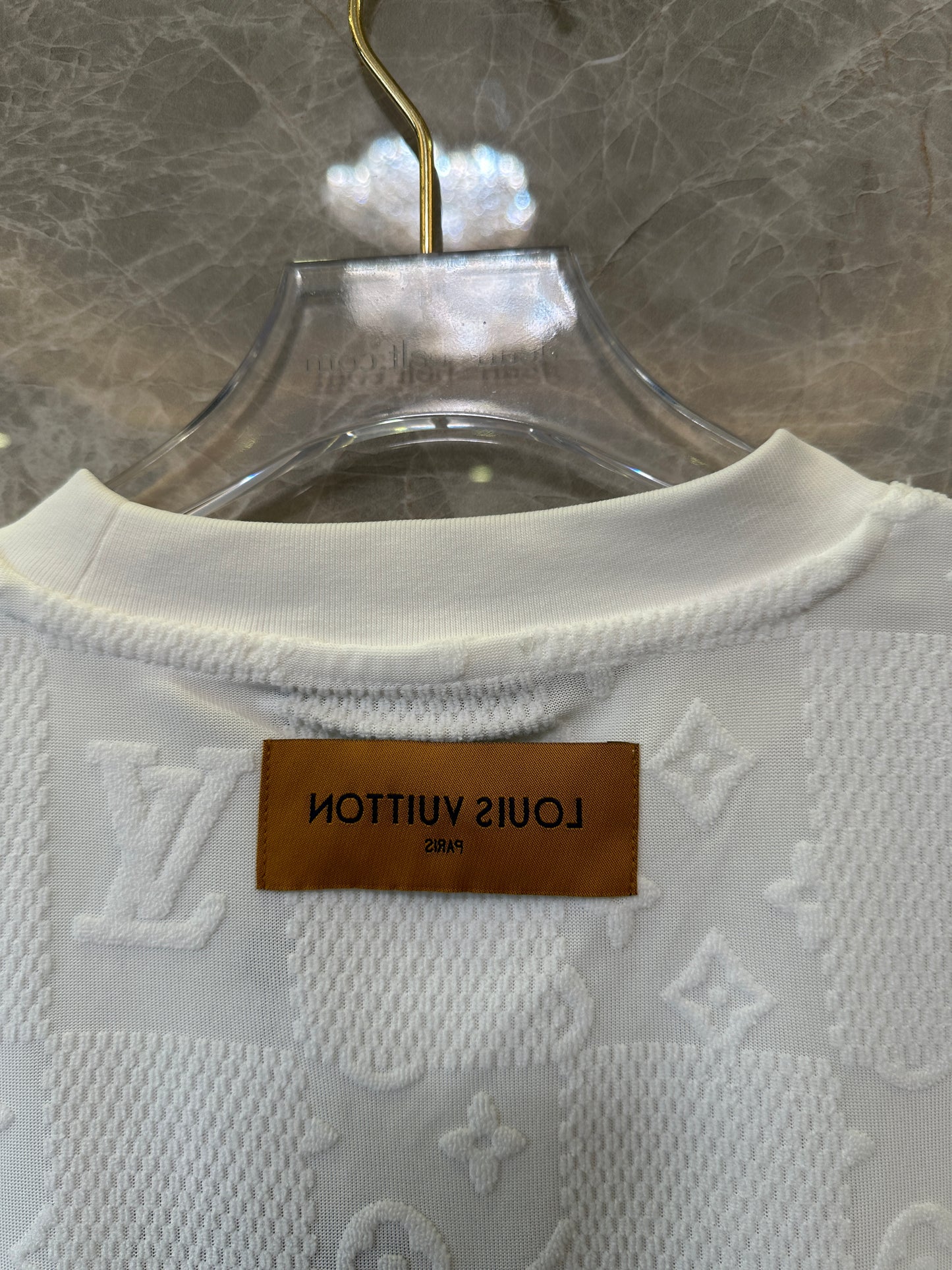 Louis Vuitton White Monogram Jacquard Cotton T-shirt