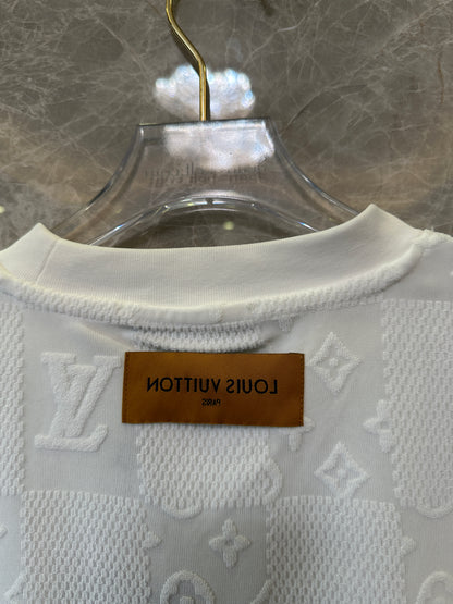Louis Vuitton White Monogram Jacquard Cotton T-shirt