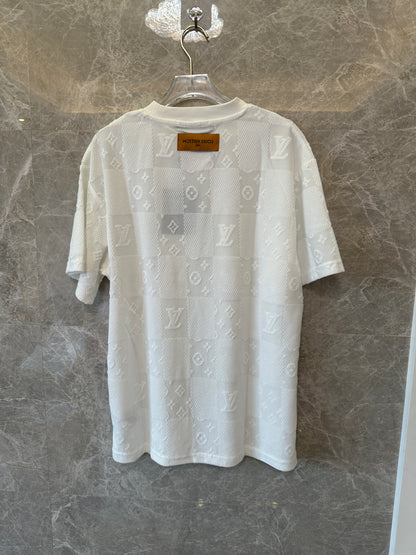 Louis Vuitton White Monogram Jacquard Cotton T-shirt