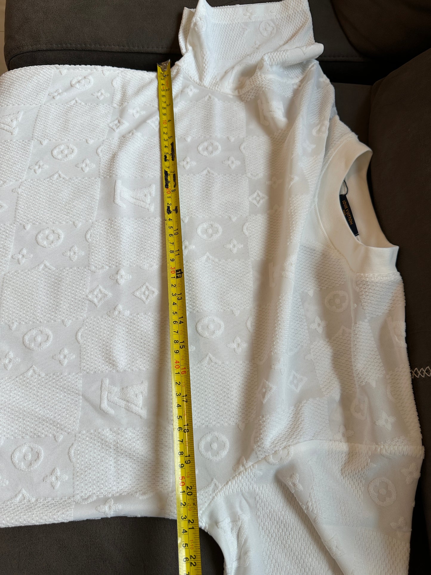 Louis Vuitton White Monogram Jacquard Cotton T-shirt
