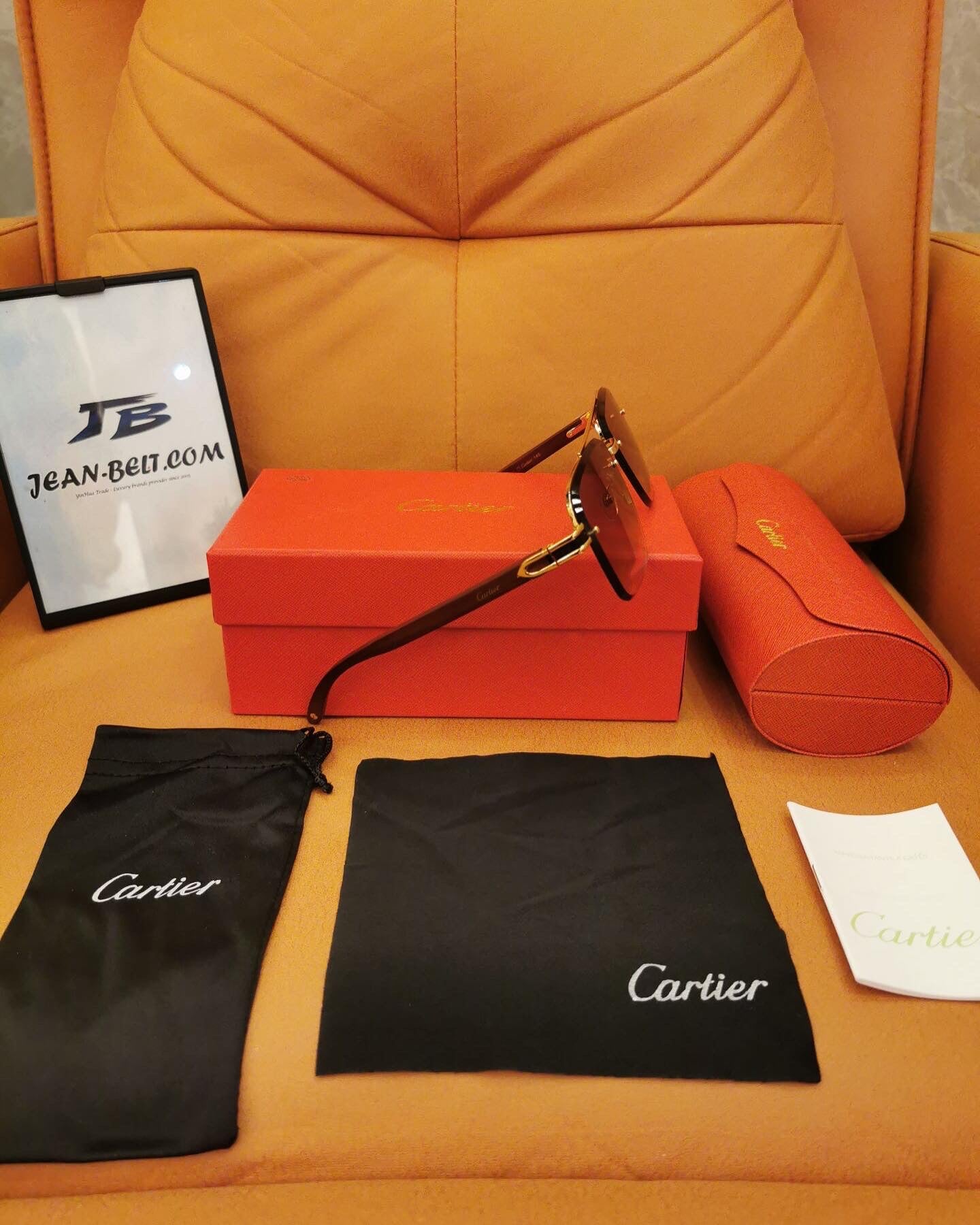 Cartier Santos-Dumont Sunglasses - Gold Frame with Gradient Burgundy Lenses