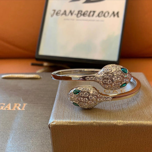Bvlgari Serpenti Viper Diamond & Emerald Bracelet
