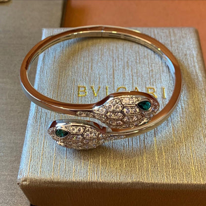 Bvlgari Serpenti Viper Diamond & Emerald Bracelet