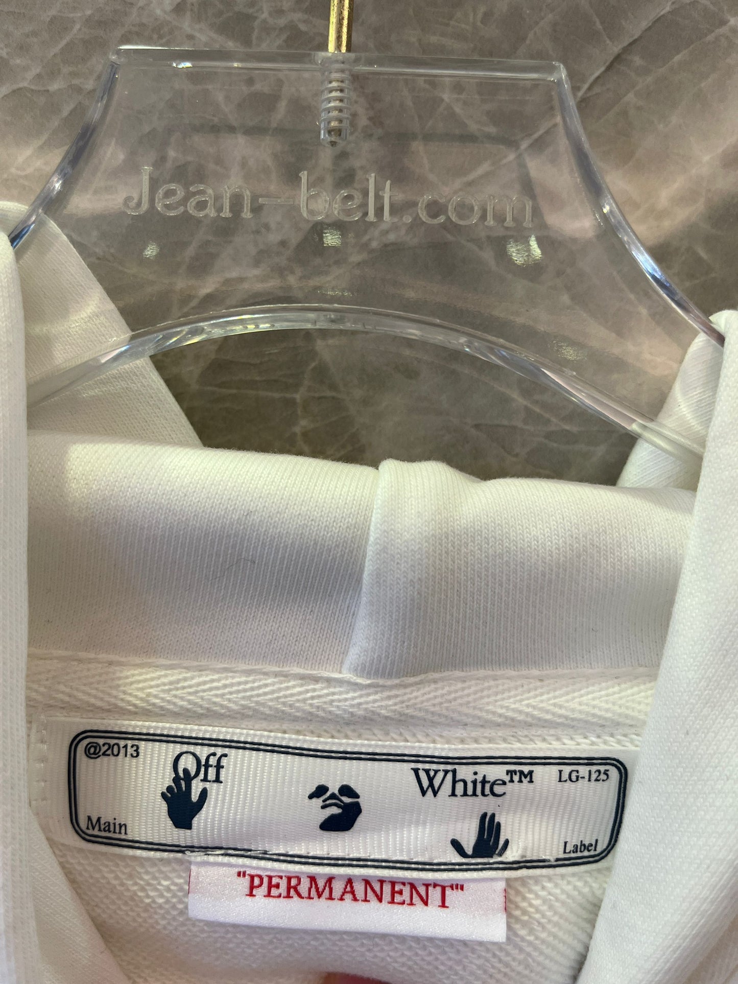 Sweatshirt de algodão e jérsei Off-White branco com capuz e estampa metálica do logótipo em forma de seta