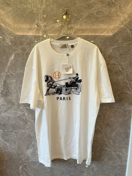 Camiseta masculina de algodão manga curta Hermès Paris