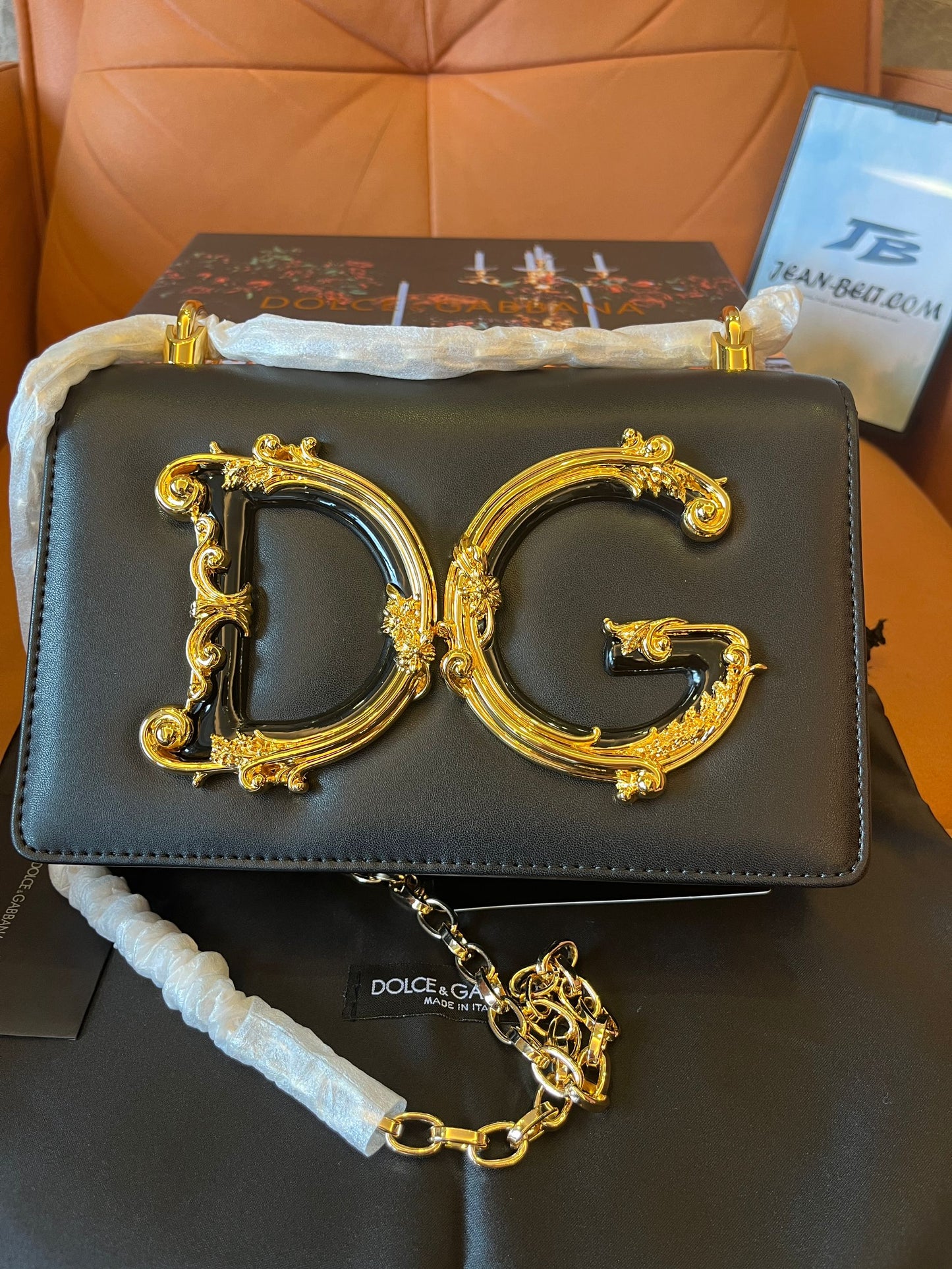 Sac bandoulière en cuir baroque Dolce&Gabbana