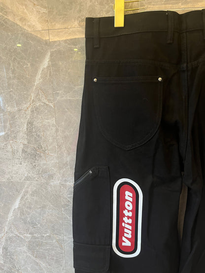 Calça jeans estampada de corrida Louis Vuitton