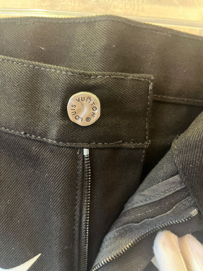 Calça jeans estampada de corrida Louis Vuitton