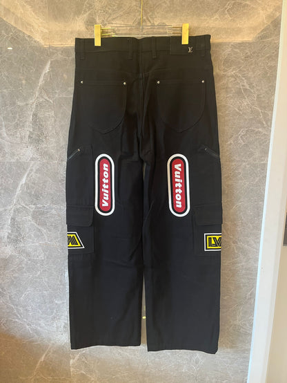 Calça jeans estampada de corrida Louis Vuitton
