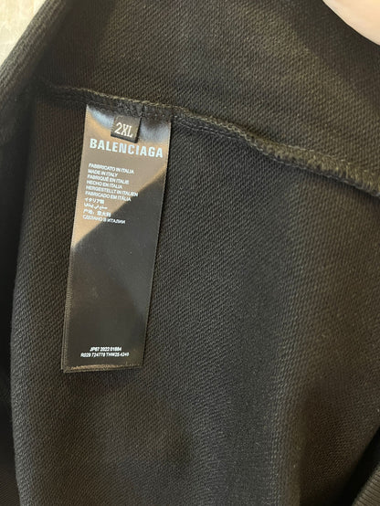 Sweat-shirt à col rond usé et lavé avec logo Lock Balenciaga