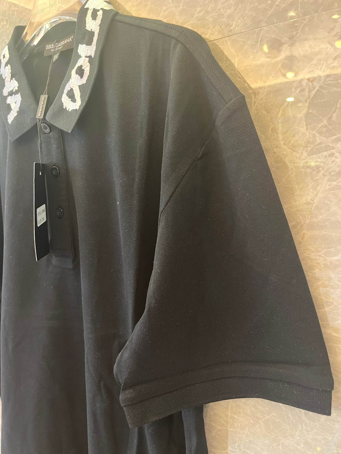 Camisa polo bordada Dolce &amp; Gabbana com gola com logotipo