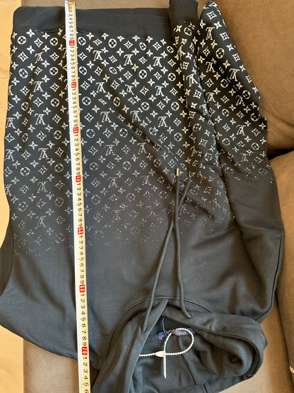 Sudadera con capucha de punto degradado con monograma de Louis Vuitton en negro