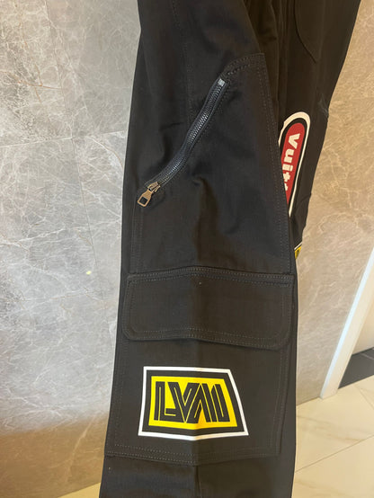Calça jeans estampada de corrida Louis Vuitton