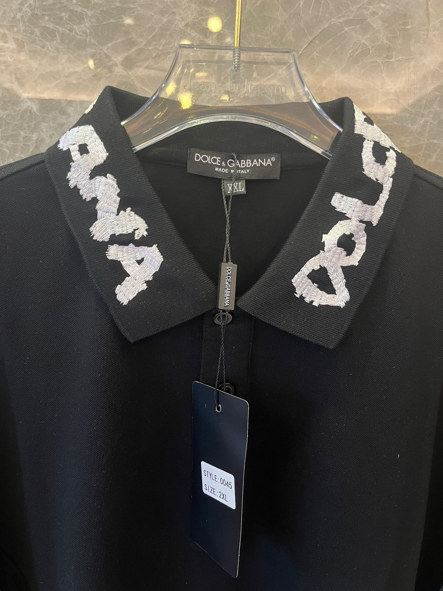 Camisa polo bordada Dolce &amp; Gabbana com gola com logotipo