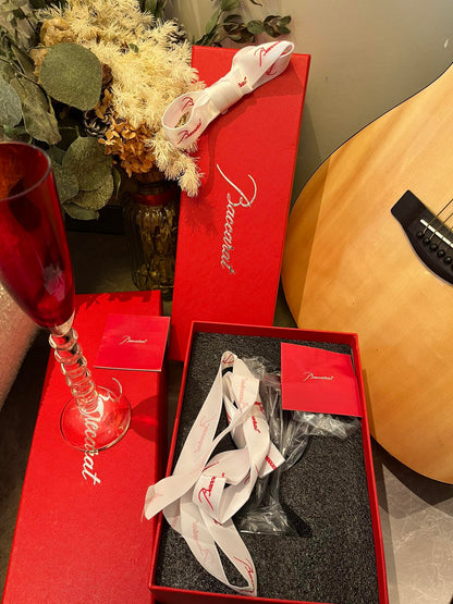 Baccarat VEGA Star Series Flute-Shaped Champagne Glass Red