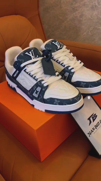Baskets Louis Vuitton bleu jean