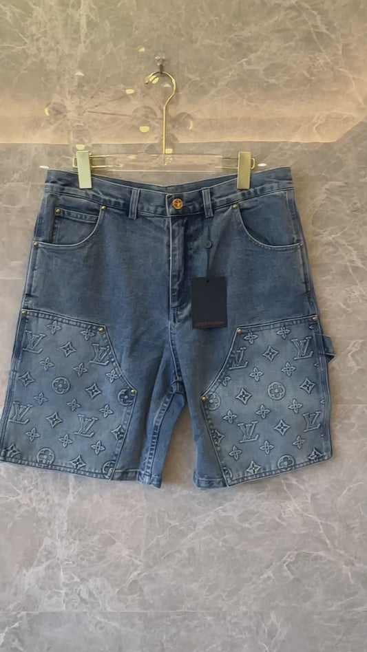 Shorts vaqueros con relieve de Louis Vuitton para unisex