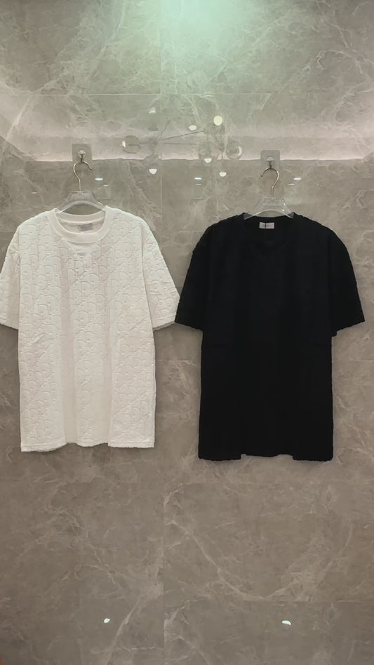 T-shirt en jacquard oblique Dior noir et blanc