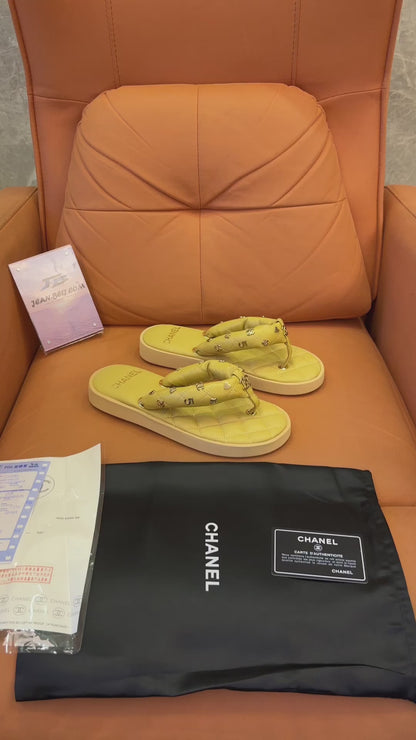 Chanel Flip Flop Cream
