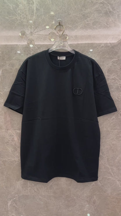 T-shirt Dior brodé logo CD noir