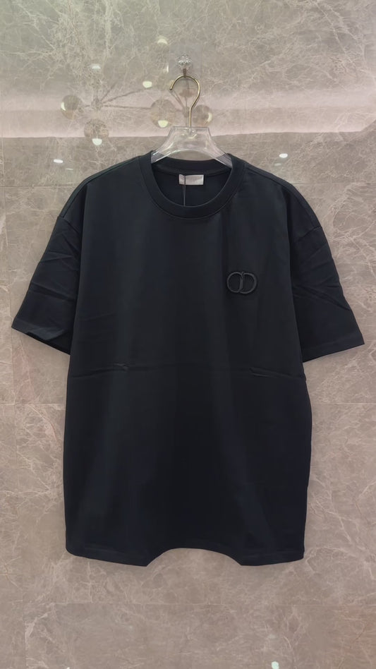 T-shirt Dior brodé logo CD noir