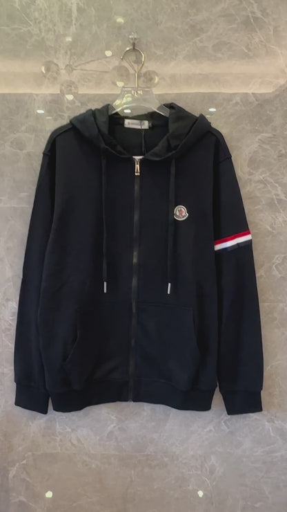 Chaqueta deportiva con capucha Moncler negra