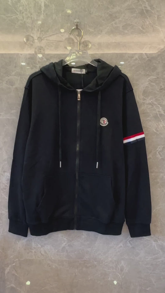 Chaqueta deportiva con capucha Moncler negra