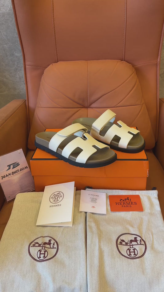 Zapatilla Hermes ancone para unisex crema